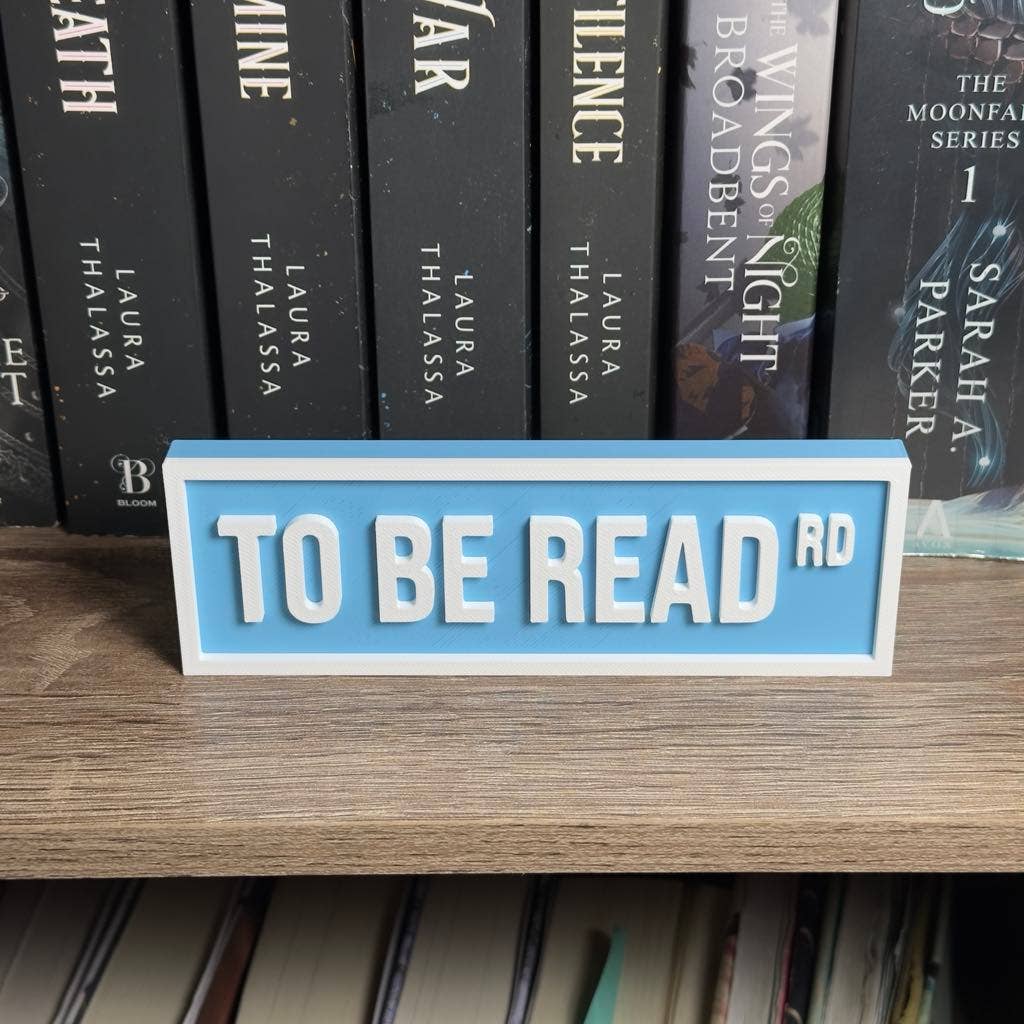 To Be Read Street Sign | Bookshelf Decor: Blue Pastel