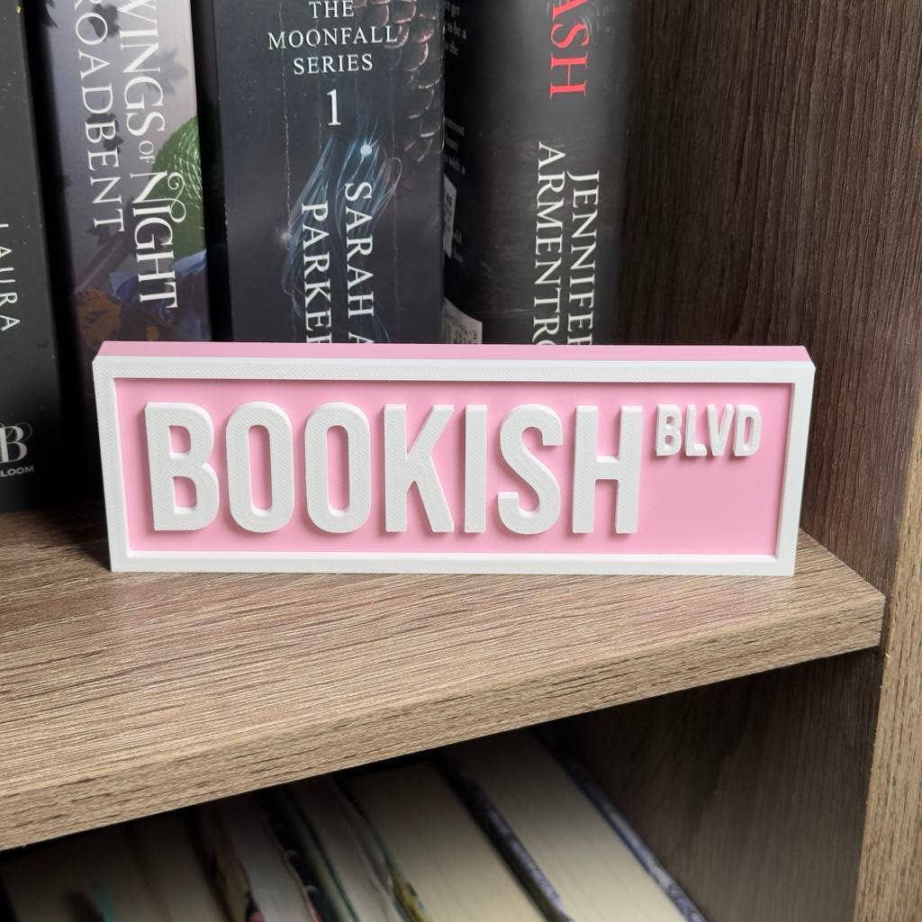 Bookish Street Sign | Bookshelf Decor : Pink Pastel