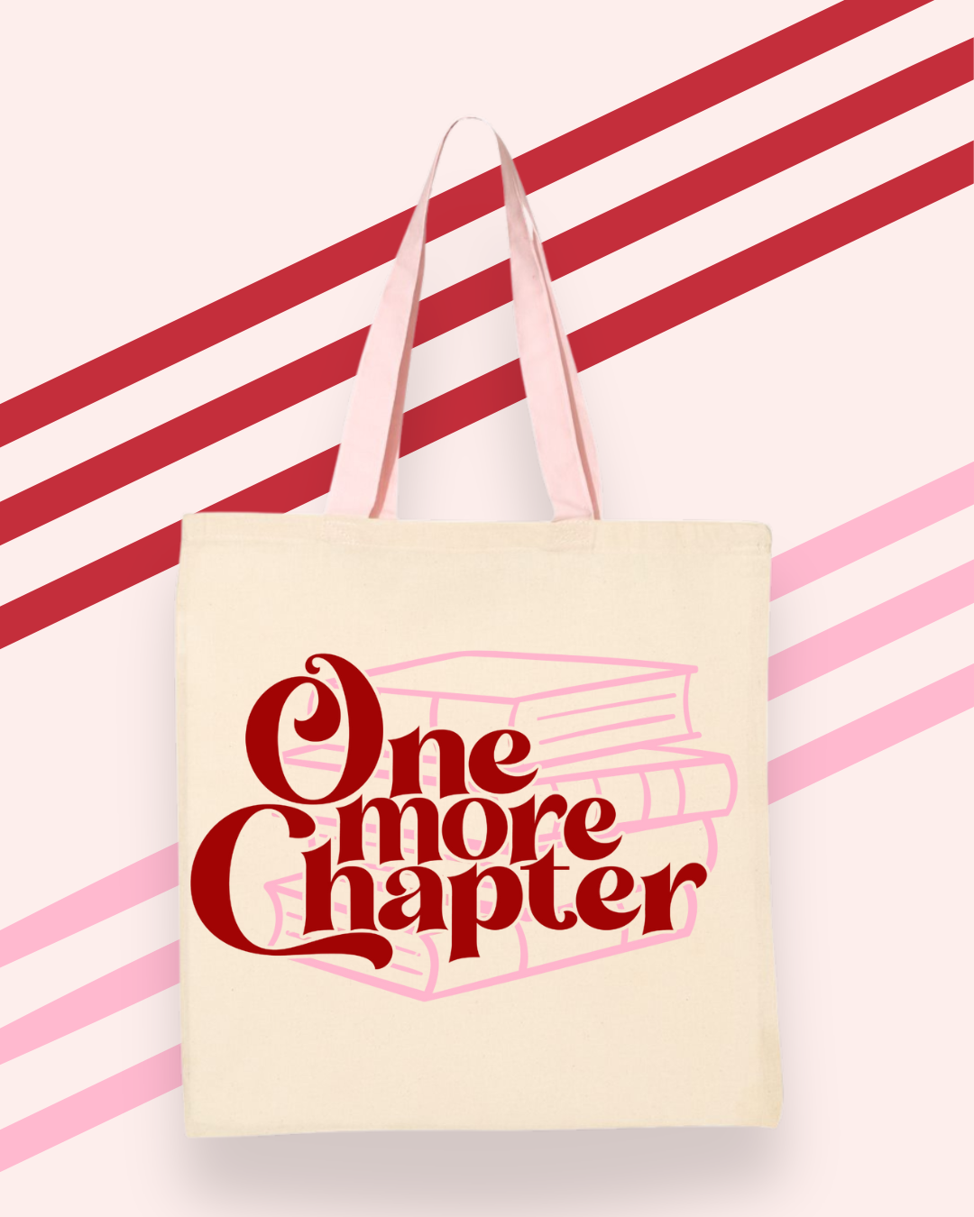 One More Chapter Book Tote: Pink Handle – One More Chapter Co.