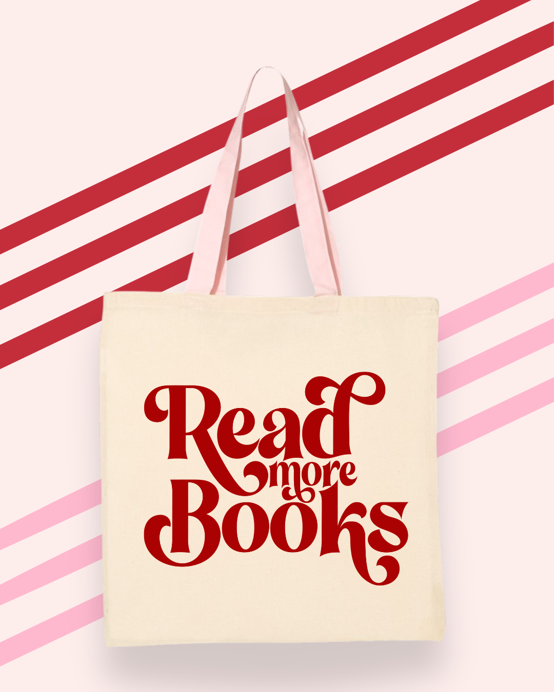 Read More Books Book Tote : Pink Handle
